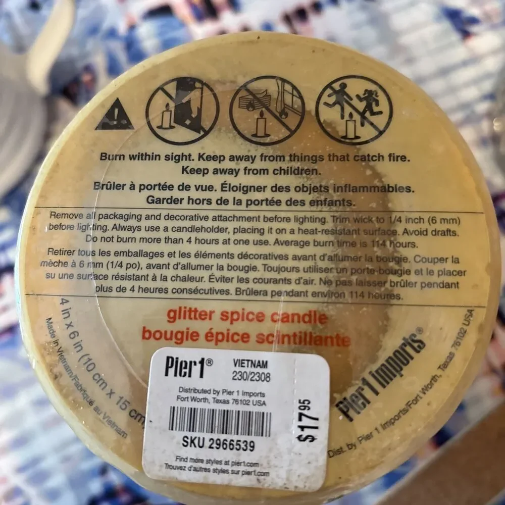 Pier One‎ Glitter Spice Candle With Bed Bath And Beyond Candle Holder